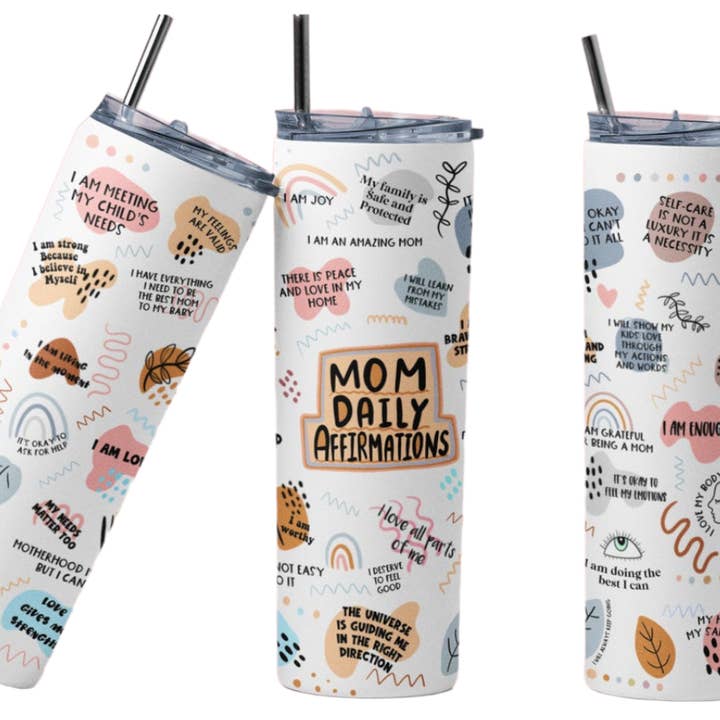 Gobelet Mom Daily Affirmations de 20 oz pour la fête des mères pour la vente par Perfectly Diverse Trendz, LLC