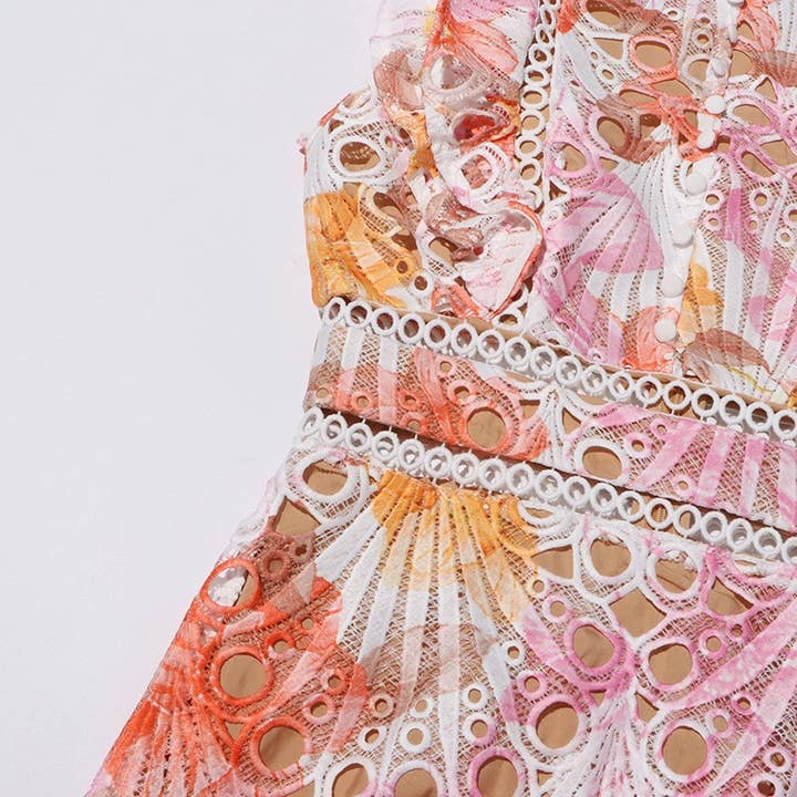 Productseeker – Vestido - Mulher por atacado – Vestido midi elegante sem mangas em renda bordada com flores10