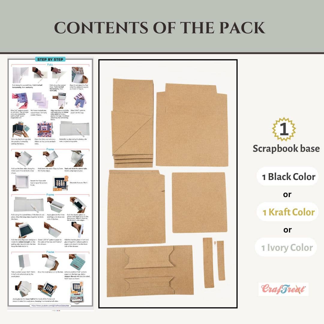 Ecstasy Crafts Distributing - Wholesale Craft Supplies - CrafTreat Scrapbook Blank Easel Box Folio - Kraft3