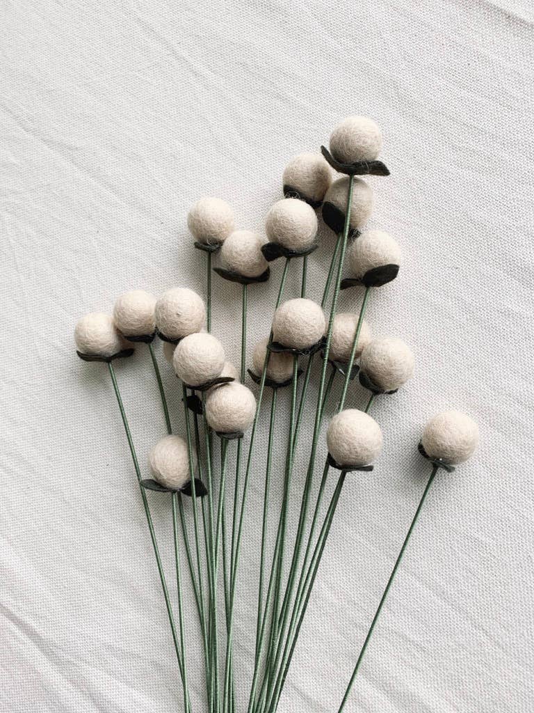 Fleurish Felt Flower Co. – Flores artificiais por atacado – Haste de Semente de Feltro1