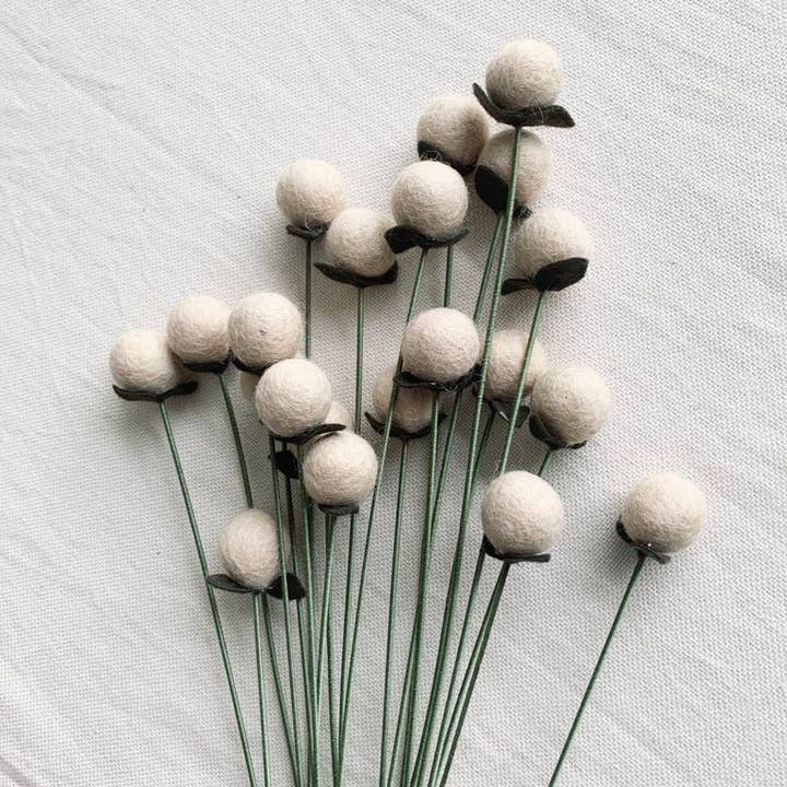 Fleurish Felt Flower Co. - Wholesale Artificial flowers - Felt Linen Seed Stem1