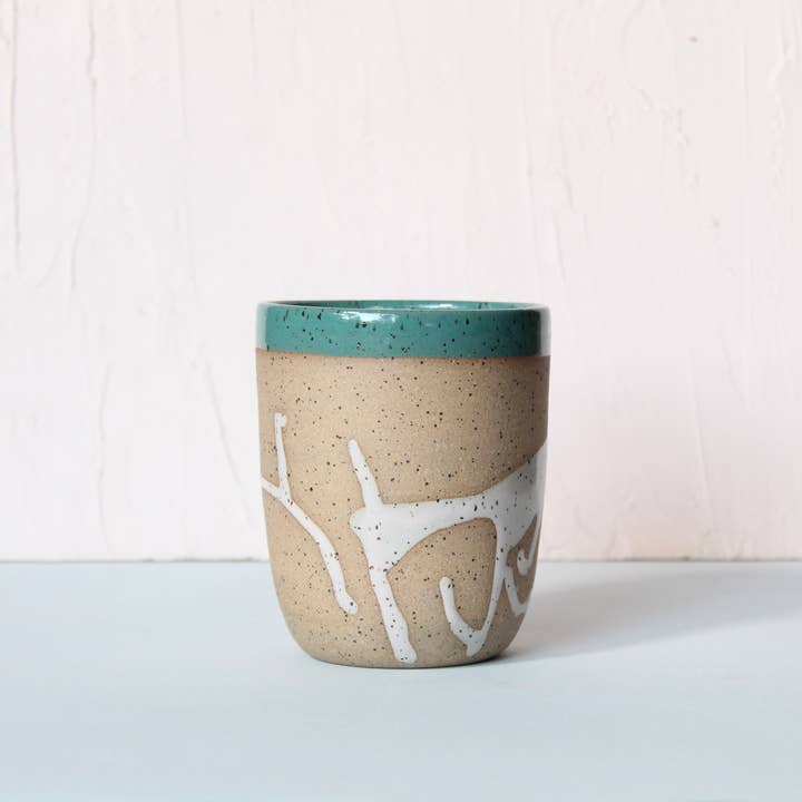 Handmade Speckled Ceramic Tumbler for wholesale by Christina Kosinski