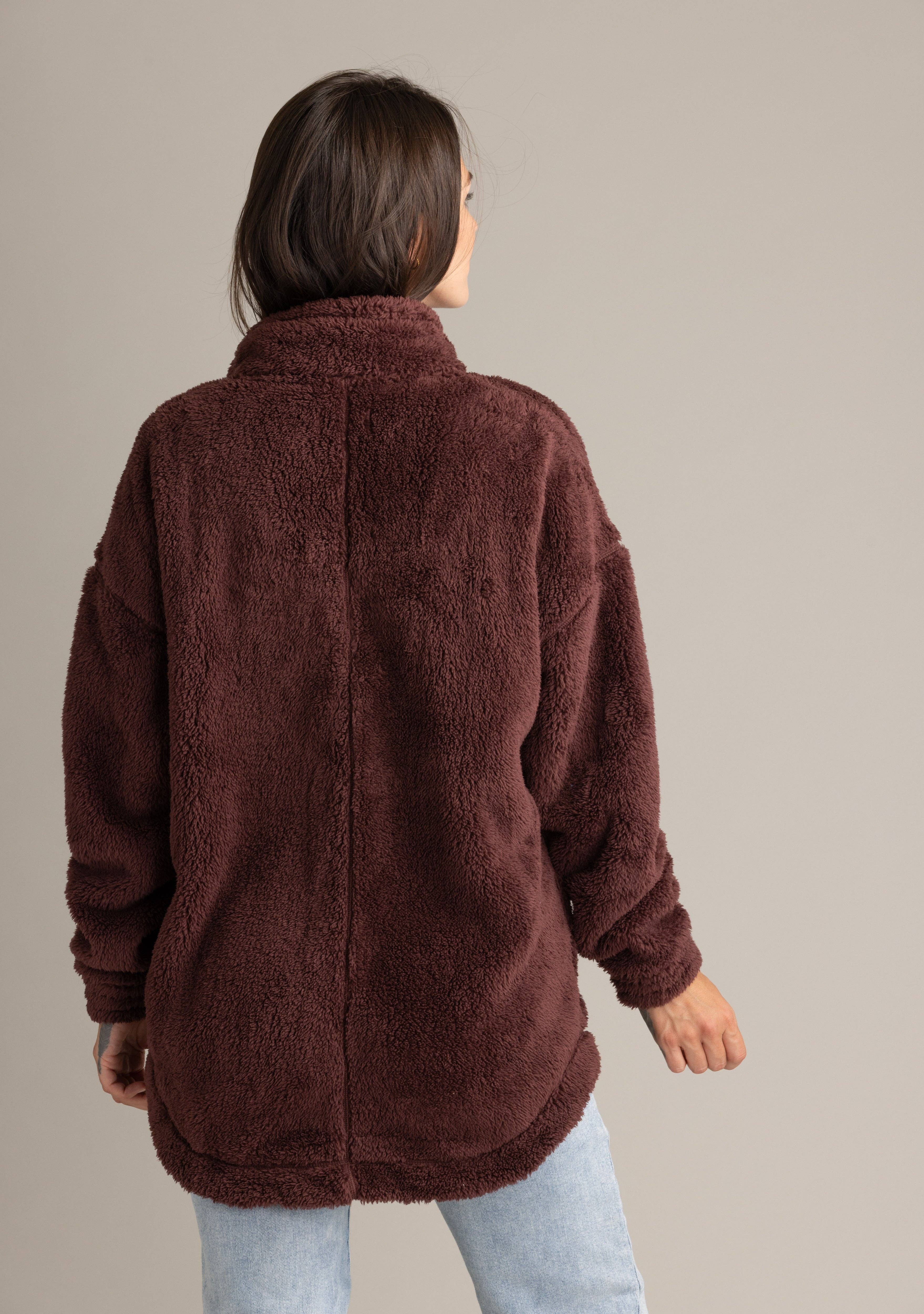 Bitter Chocolate Women's Leila Eyelash Sherpa Full Zip for wholesale on Faire2