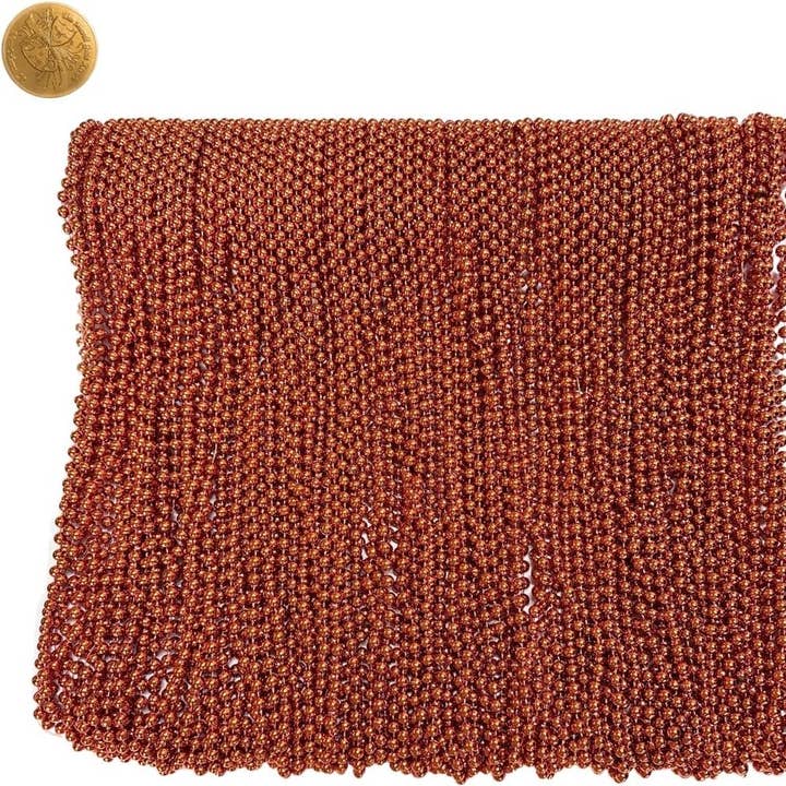 Mardi Gras Beads 33 inch 7mm, 12 Dozen, 144 Necklaces with Doubloon- Bulk Party Favors for wholesale by The Mardi Gras Krewe