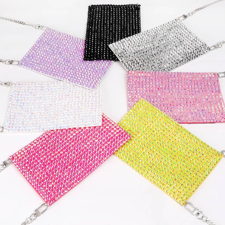 SP Sophia Collection - Wholesale Crossbody Bag - Women's - Rhinestone Cell Phone Bag with Chain Strap5