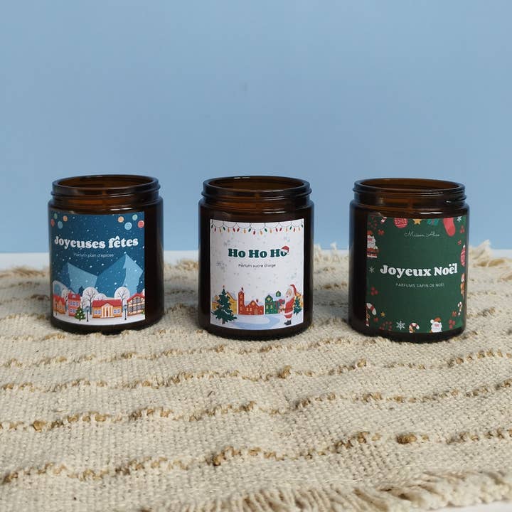 Christmas Candle Set - Gingerbread, Tree and Cane Sugar for wholesale by Maison Alice