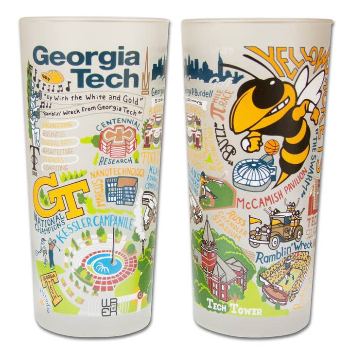 catstudio - Wholesale Drinking Glass/Cup - Georgia Tech Collegiate Drinking Glass