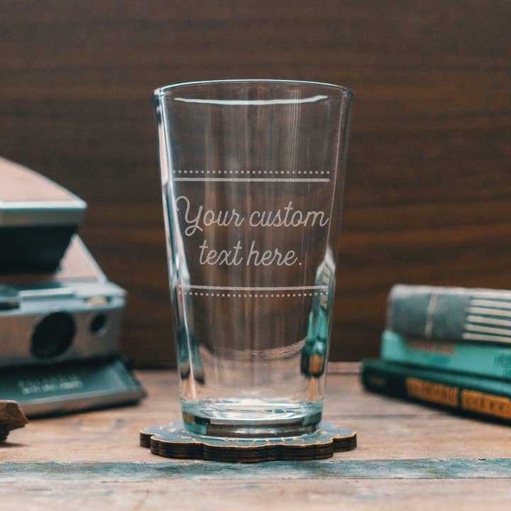Benoit's Design Co. - Wholesale Cocktail/Liquor Glass - Custom Vintage Text Engraved Drinking Glasses1