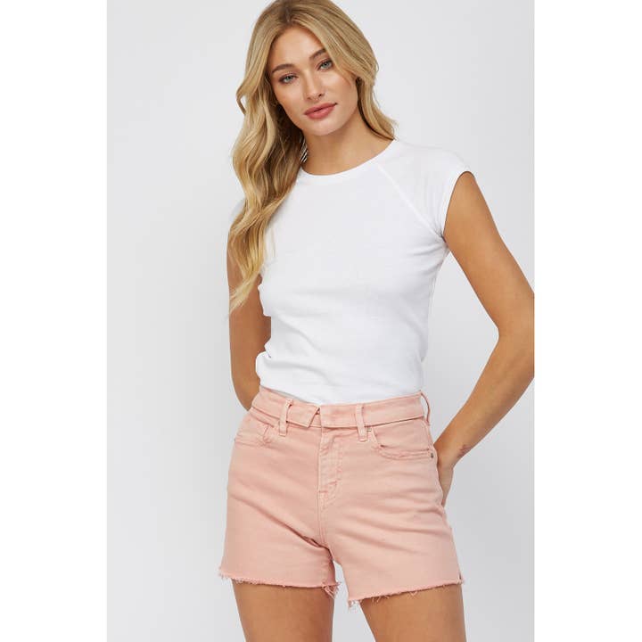 FOLD OVER HIGH RISE SHORTS for wholesale by Mica Denim