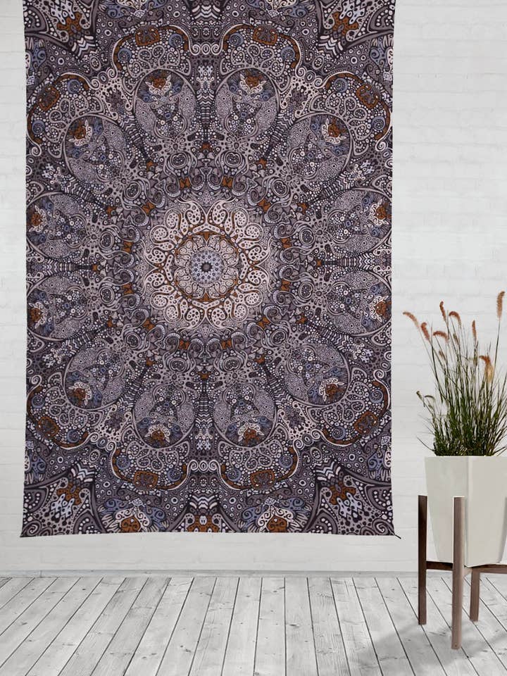 Grijs Sunburst-wandtapijt voor wholesale door Sunshine Joy