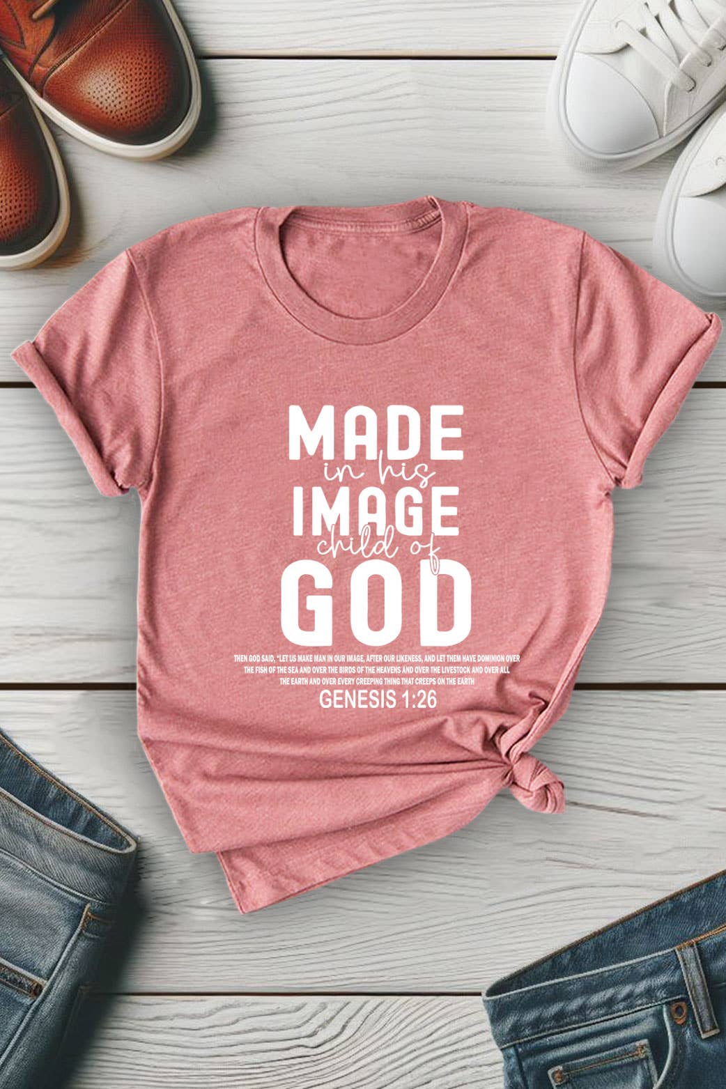 Top Avenue - Wholesale Screen Printed T-Shirt - Women's - Made in His Image Child Of God, Unisex Round Neck T-Shirt7