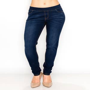 Ladies Fashion Pull On Cut Out Jeggings Wholesale