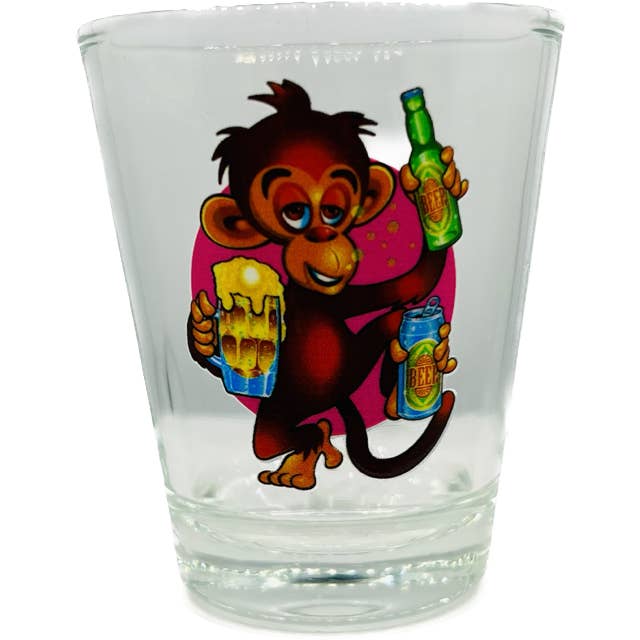 7 Star - Wholesale Shot Glass - "Drunk Monkey" Funny Shot Glass 2 oz1