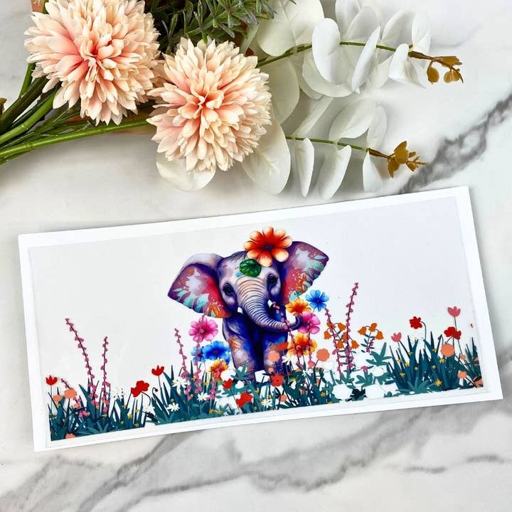 Blommig elefant | 16 oz UV DTF-omslag för wholesale av HKS Custom Designs