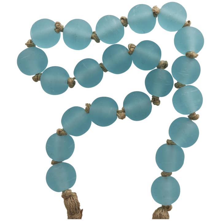 Import Corner - Wholesale Bunting/Garland - A-73580: GLASS BEADED GARLAND FROSTY SKY BLUE 45"L4