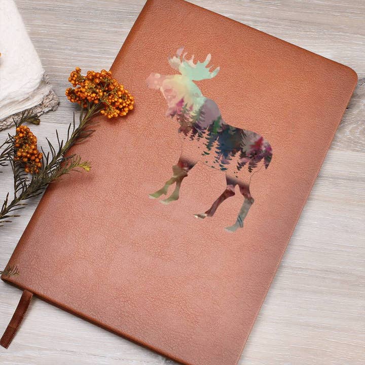Moose Watercolor Animal Journal | Forest Lake Cabin Hostess Gift for wholesale by Carpe Diem Gifts