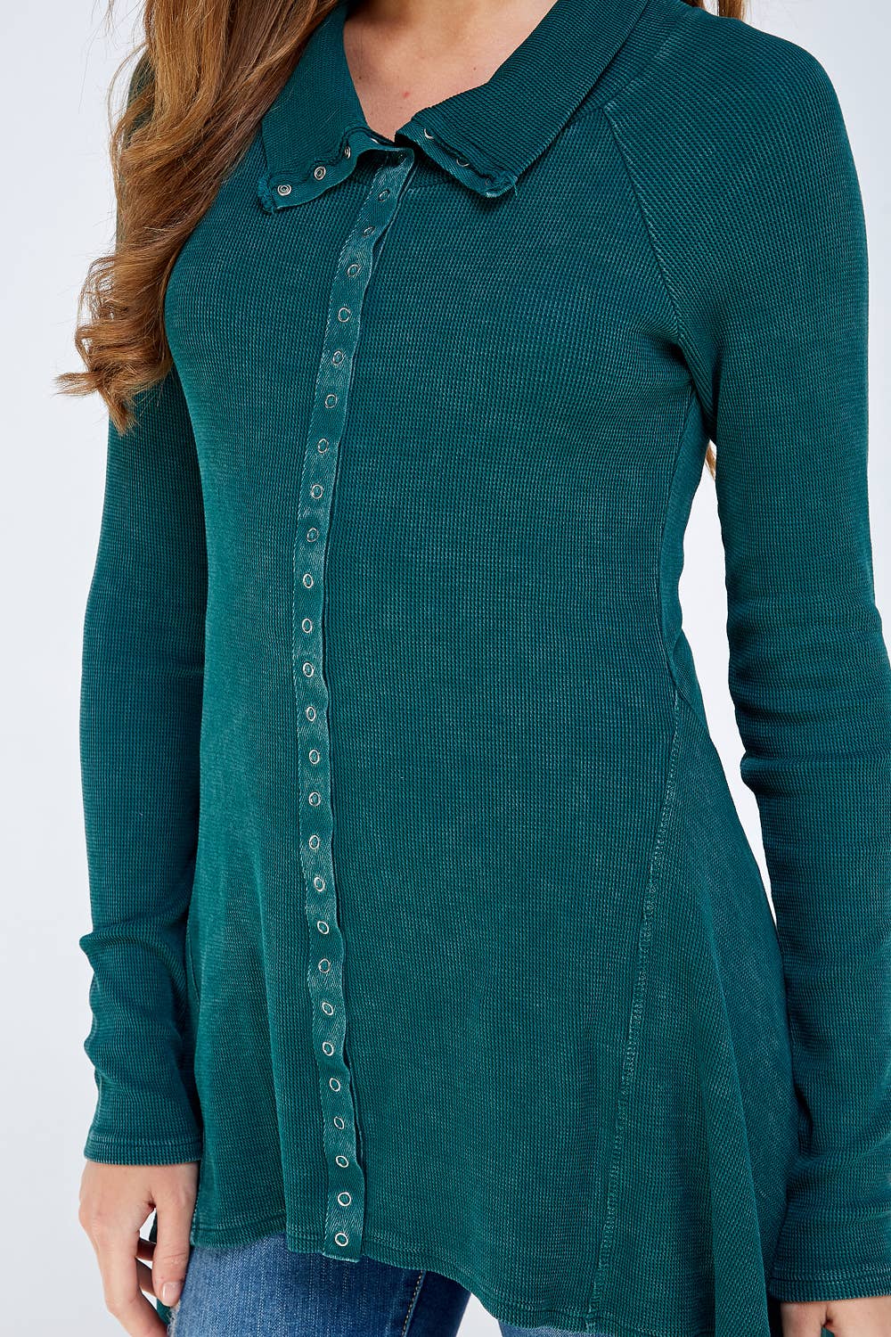 Urban X Apparel – Blusão - Mulher por atacado – Jaqueta térmica de botão lavado Urban X L/S com gola37