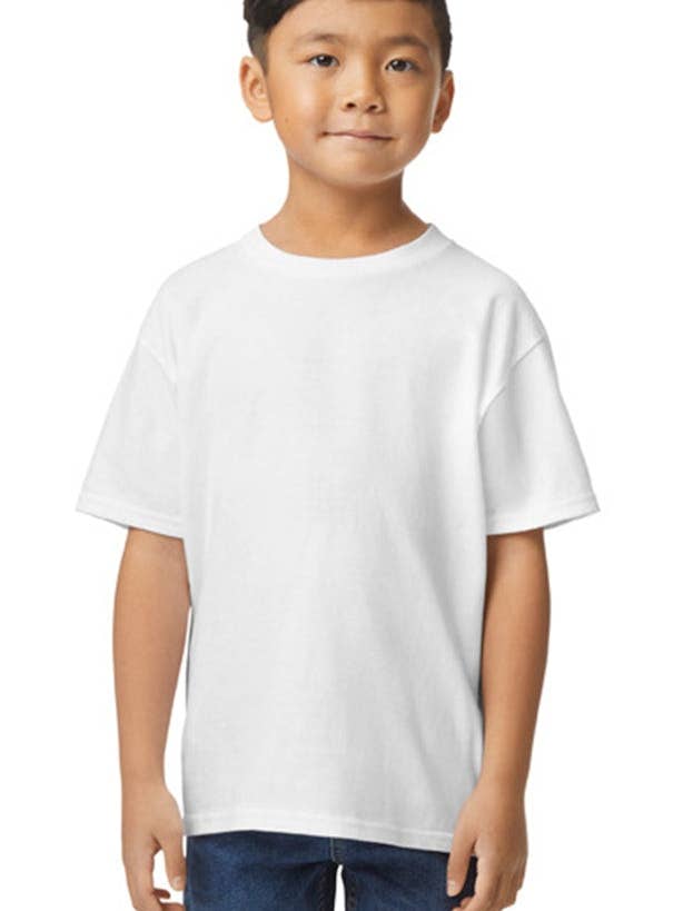 Custom Designed - T-Shirts (White) Youth, Gildan, Softstyle Cotton for wholesale by Inklusive Printing, Designs & More