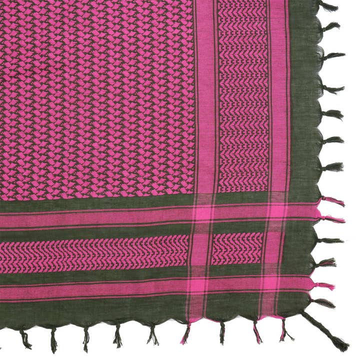 Tribal Trade GmbH - Wholesale Scarf - Unisex - Palituch green-khaki pink Kufiya PLO scarf3