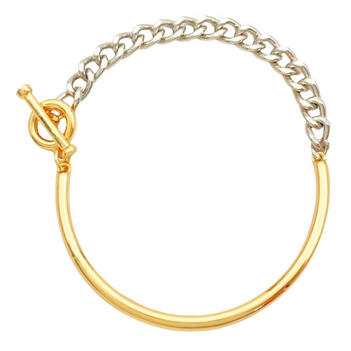 HoopLa - Wholesale Link & chain necklace - Mix- Two Tone Stainless Steel Necklace & Bracelet4