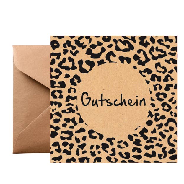Gavekort Kraft – “Gutschein” – Panter – 25 Stykker for engroshandel hos Mini Art Products