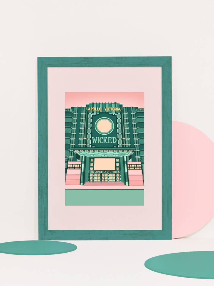 'Wicked Apollo Theatre' London Print for wholesale by Pink and Mint Design