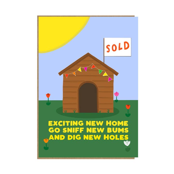 Nuova Casa per Cani - Divertente Biglietto per la Nuova Casa - 5x7" per la vendita all'ingrosso da parte di Pickled Prints