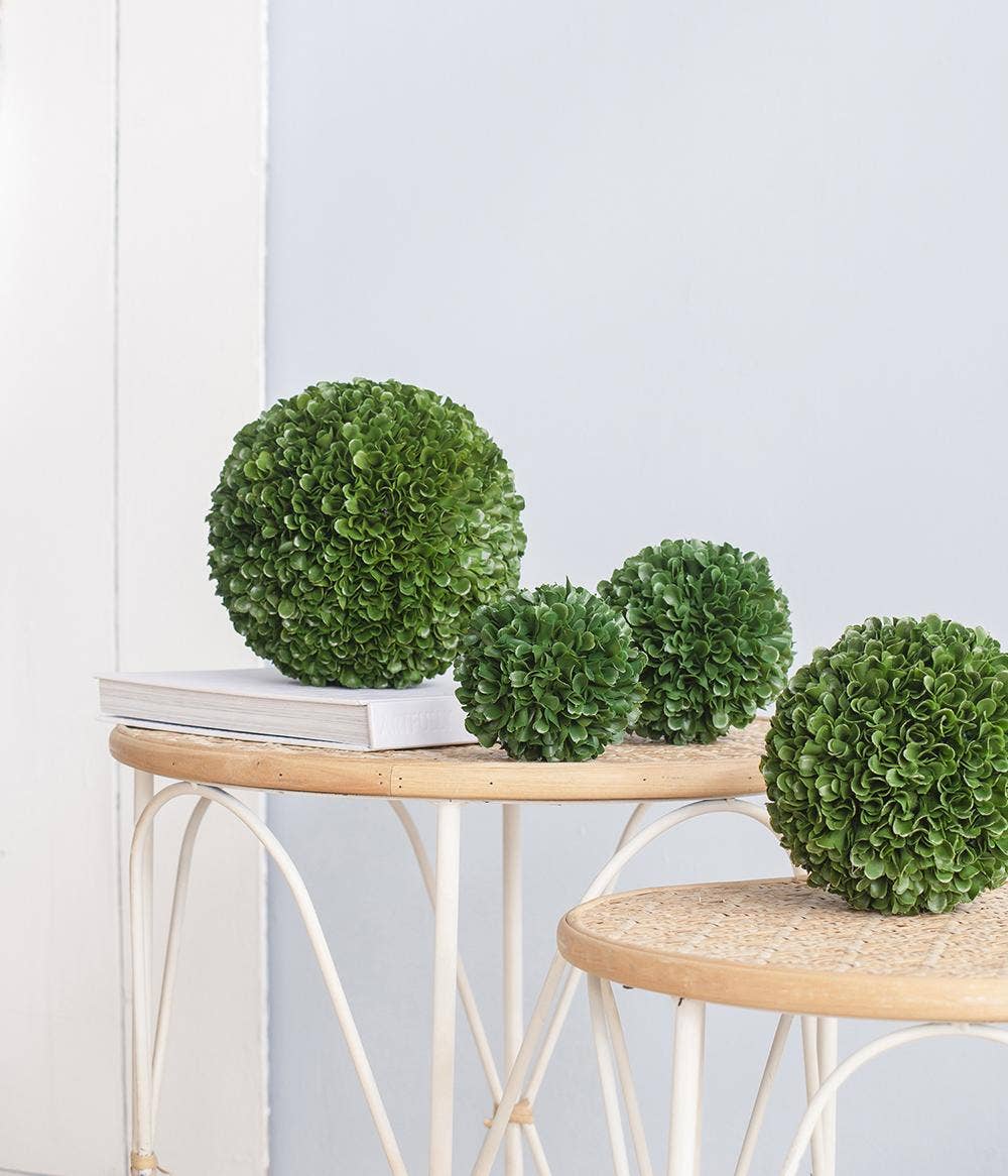 A&B Home Group Inc. - Wholesale Artificial Plant - S/2 6.5" Boxwood Balls Artificial Plant Topiary Orb - Green3