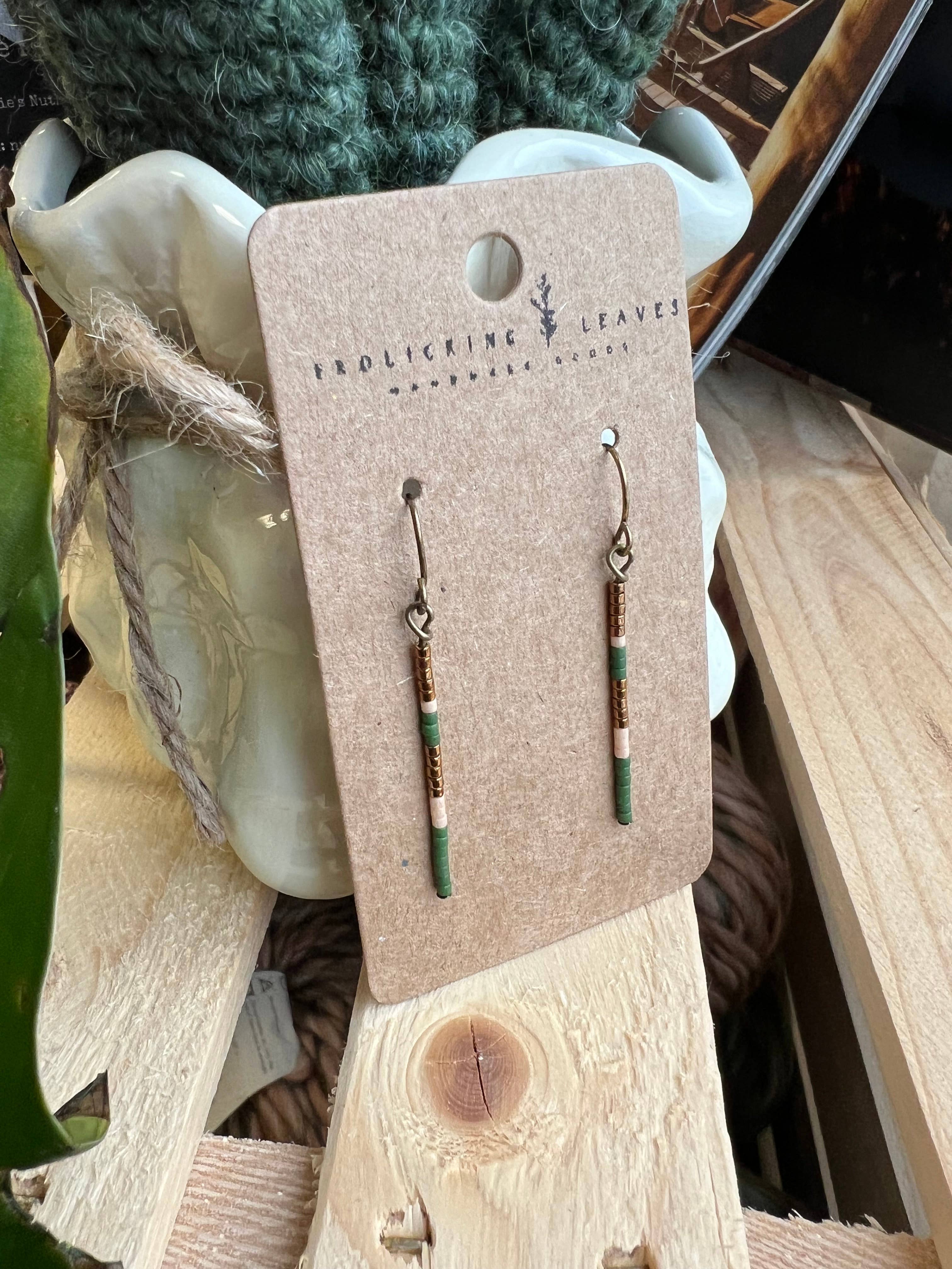 Frolicking Leaves - Vente Boucles d'oreilles pendantes - Une promenade en forêt - Bronze3