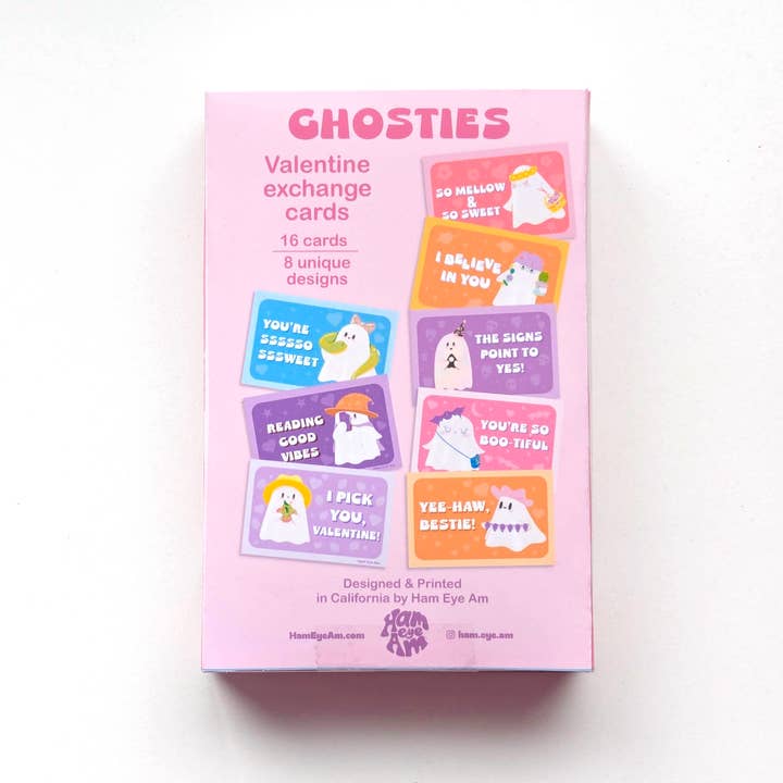 Ham Eye Am - Wholesale Valentine's Day Card - Cute Ghosties Valentine's Exchange Cards5