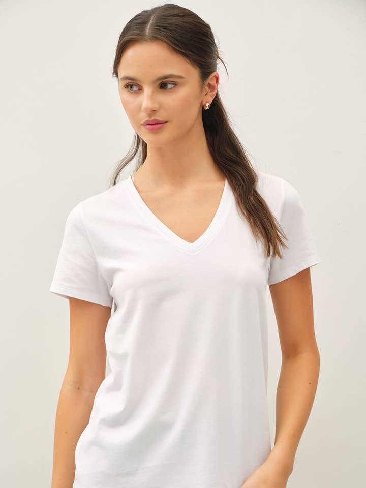 T-SHIRTS À COL EN V EN JERSEY DE COTON pour la vente par Be Cool