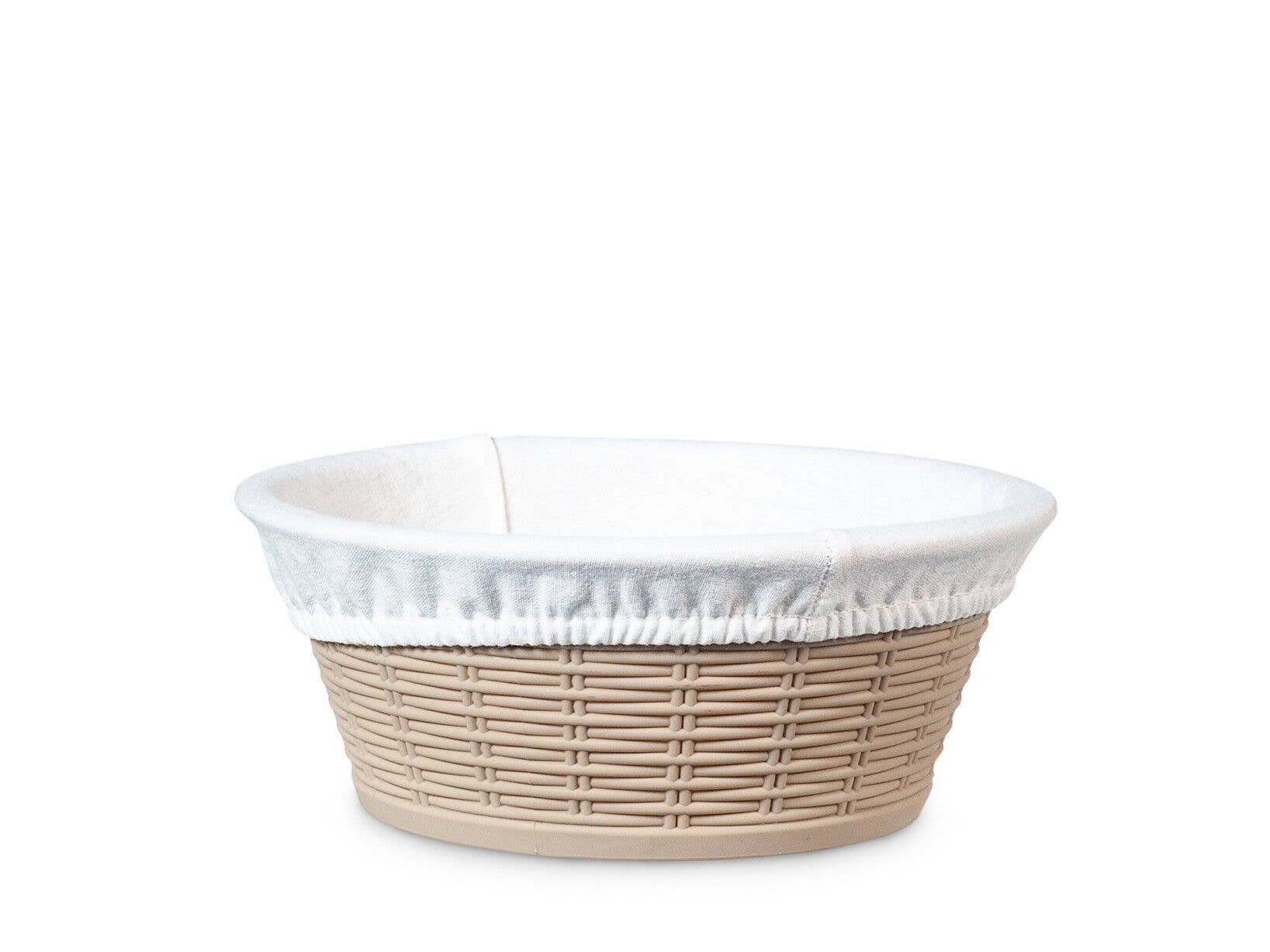 H&H - Wholesale Basket - Round Wastebasket in Polypropylene with White Fabric0