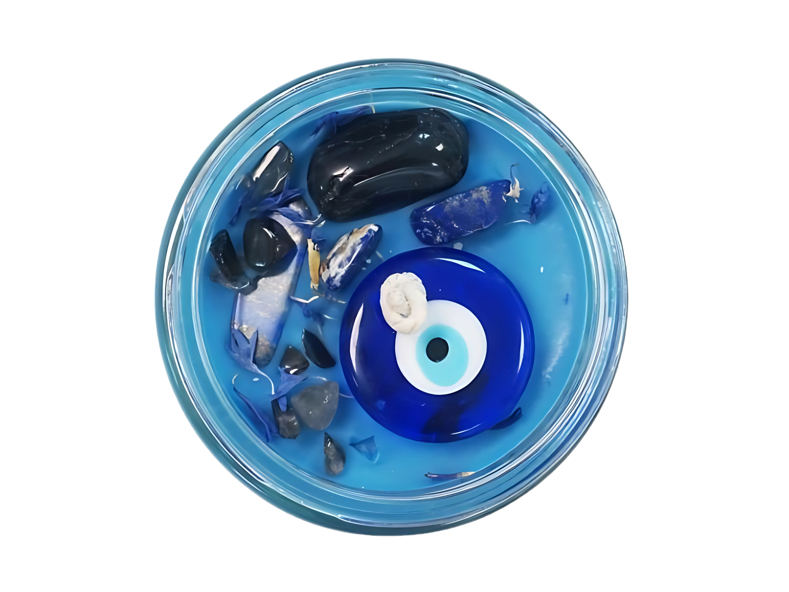 Arabella Crystals - Wholesale Pot/gevulde kaars - Ritueelkaars met boze oog voor bescherming en intuïtie2