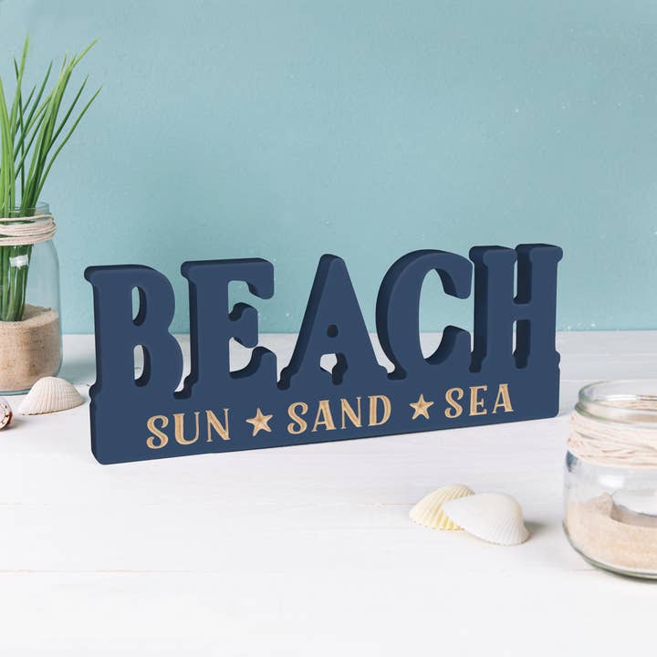 P. Graham Dunn - Wholesale Desk/Tabletop Sign - Beach Sun Sand Sea Word Décor