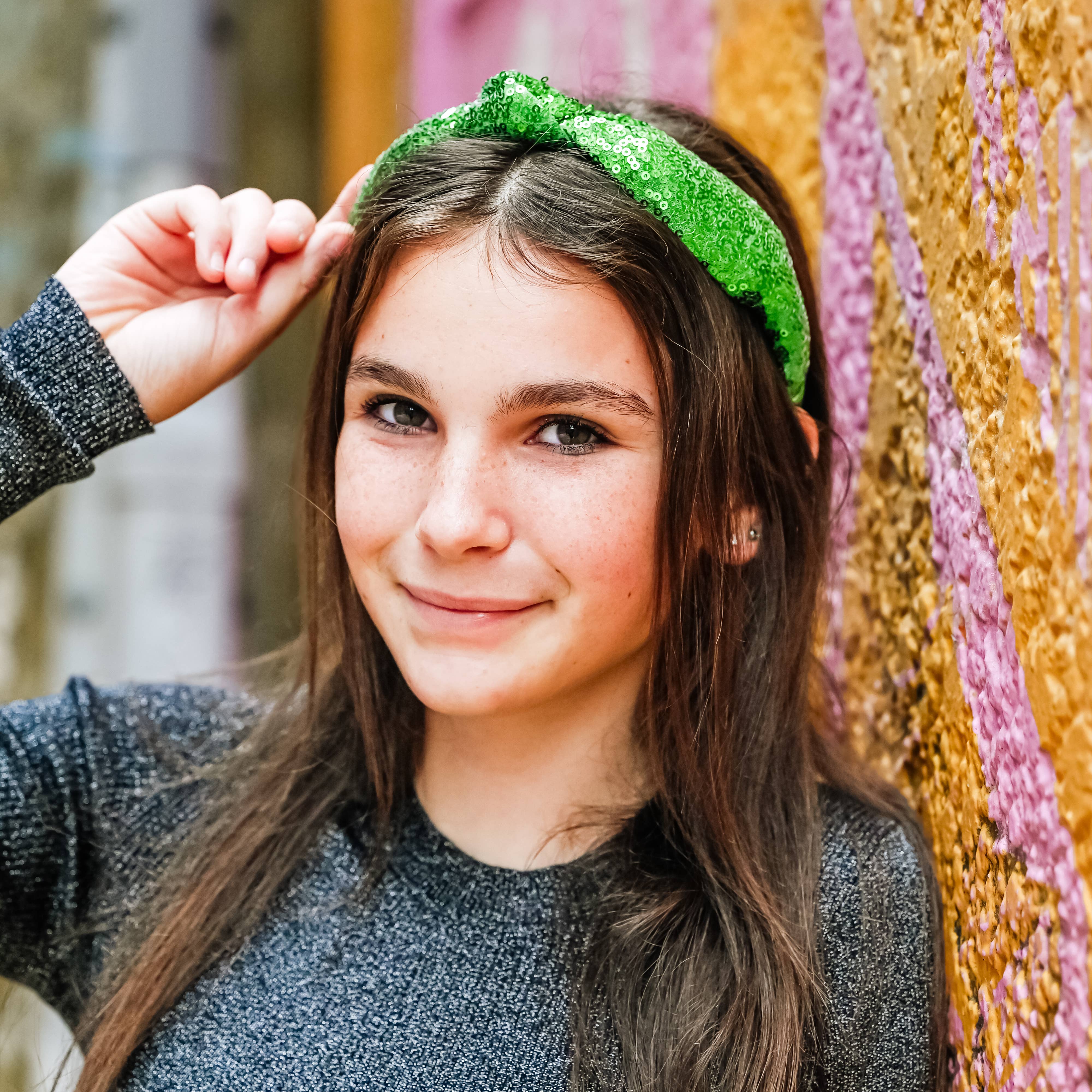 Frog Sac - Wholesale Fashion Headband - Kids - Sequin Knot Headband - Valentine's, Christmas, St. Patrick's23