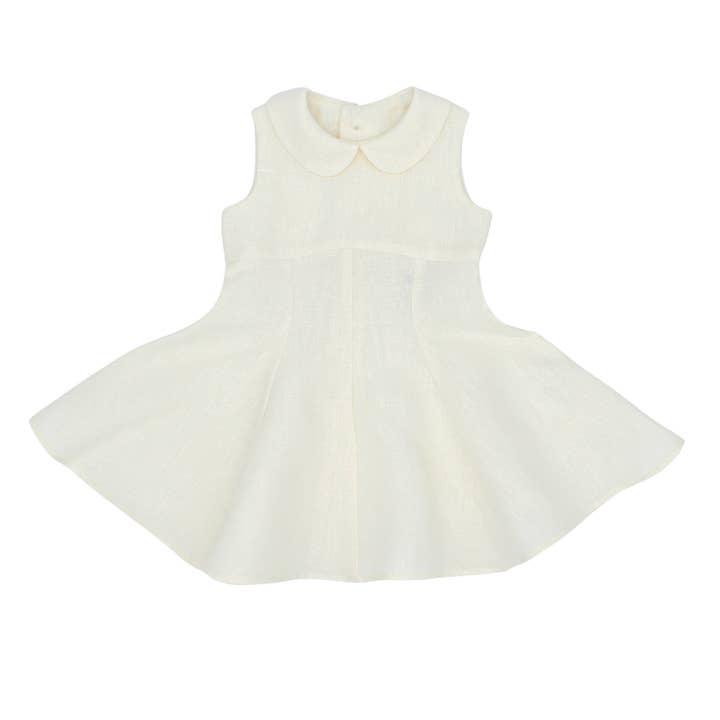 Ivory Linen Party Dress for wholesale by Little Goodall