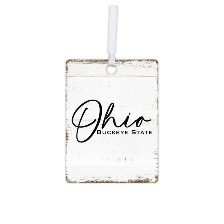 State of Ohio Ornament Rectangle: Ohio Buckeye State for wholesale by LifeSong Milestones