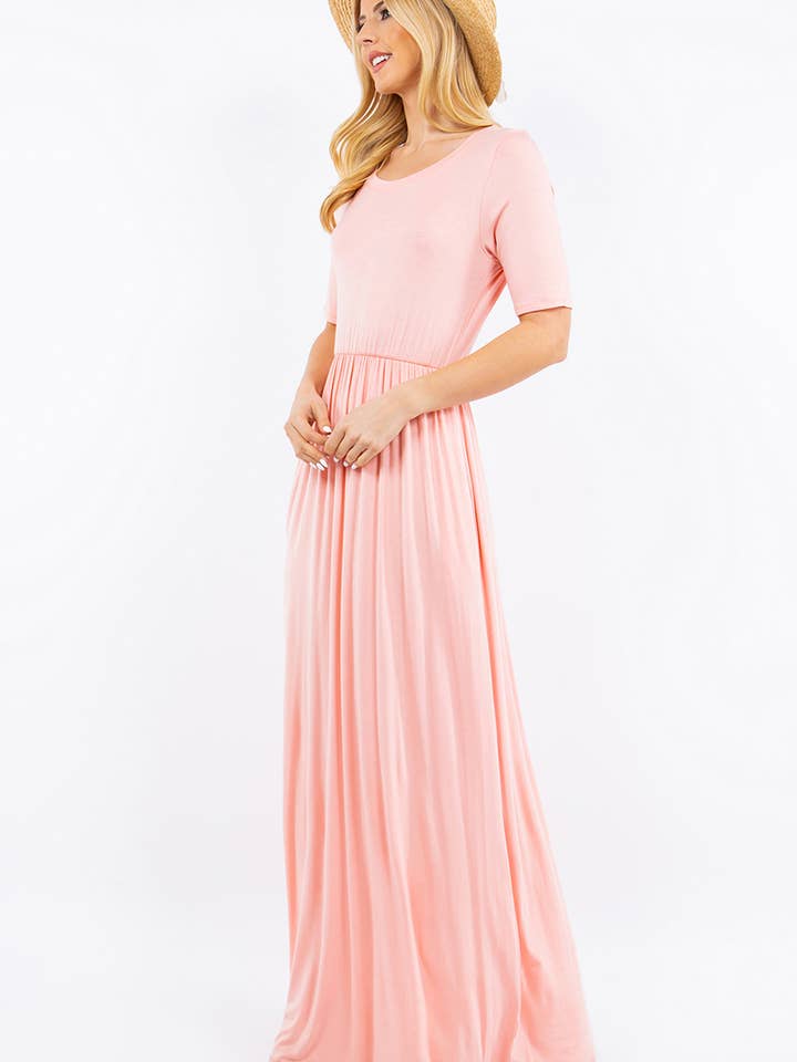 Celeste Clothing - Wholesale Dress - Women's - PLUS SIZE MODEST MAXI DRESS WITH POCKETS -CD23411T-PL30