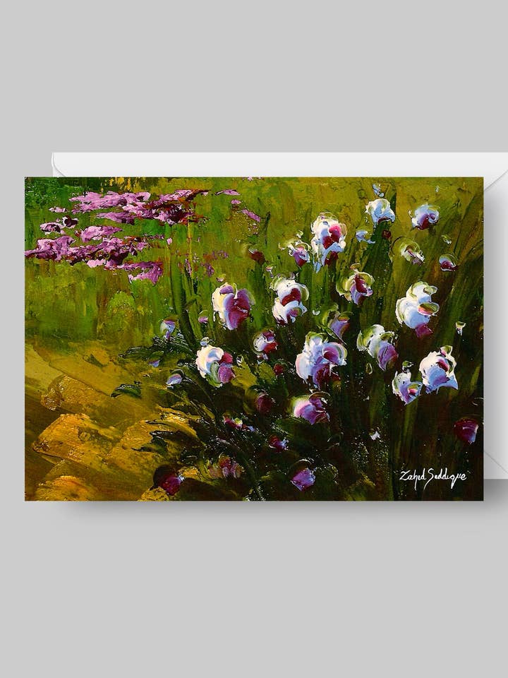 CARTÃO DE SAUDAÇÃO Impresso a partir de Pintura Acrílica Original "Elegância da Natureza" Interior em Branco, 5"X7" por atacado de Toronto Art Gallery