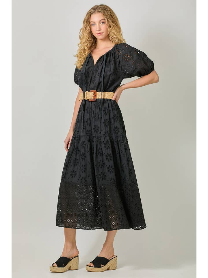 Mystree - Wholesale Dress - Women's - 61037 Puff Sleeve Tiered Eyelet Dress12