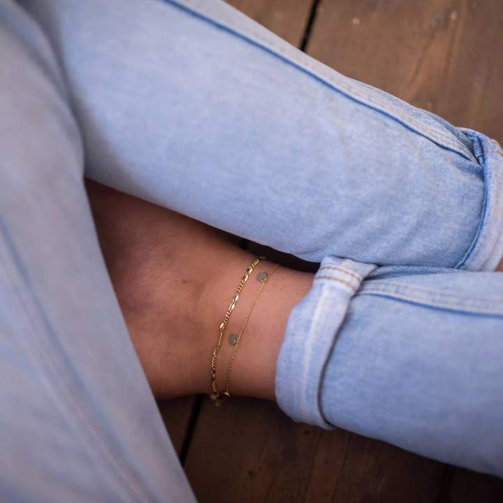 Delicate 18K Gold Chain Anklet for wholesale on Faire2