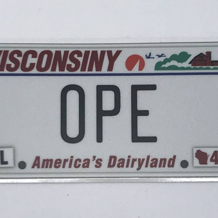 Flags Over Wisconsin - Wholesale Sticker - Wisconsin License Plate Vinyl Sticker OPE