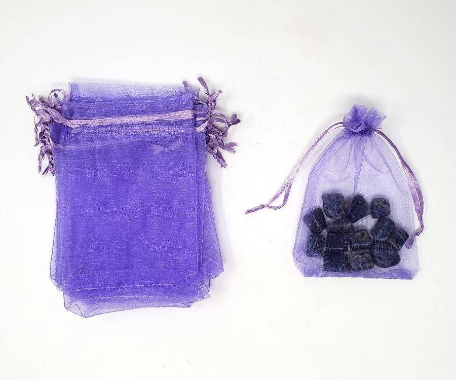 GREENROOTS USA LLC - Wholesale Drawstring bag – Unisex - Purple Organza Drawstring Bag 4"x6" ( 100 Pc)