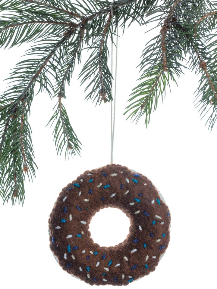 Chocolate Donut Ornament for wholesale by Silk Road Bazaar