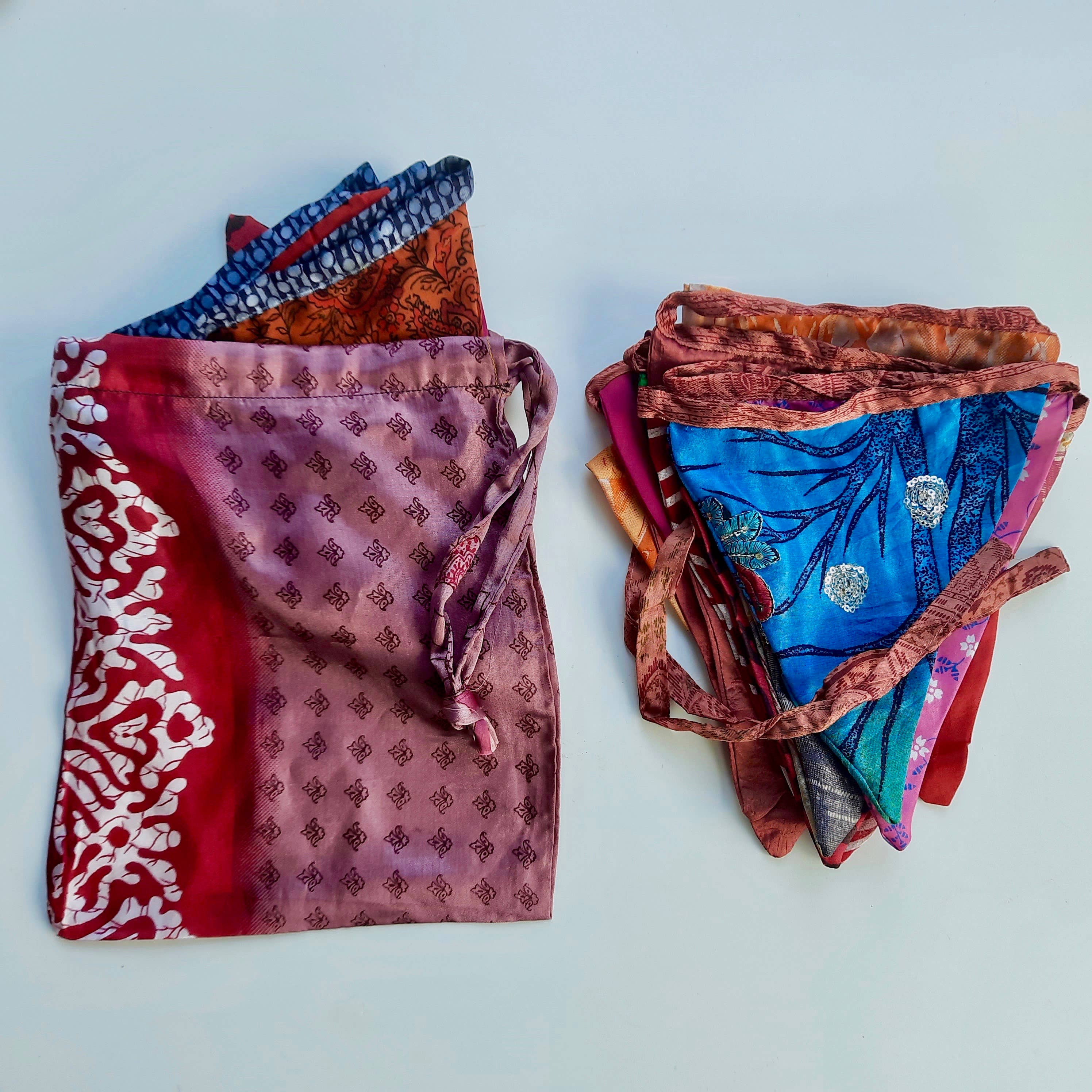 Green Frog India - Wholesale Bunting/Garland - Upcycled Sari Bunting Garlands and Pennant Flags3