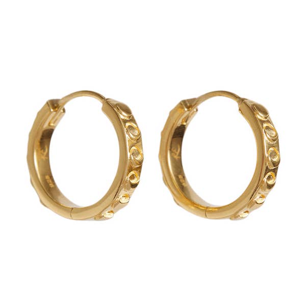 Moon Phases Huggies Gold per la vendita all'ingrosso da parte di Rachel Entwistle Jewellery