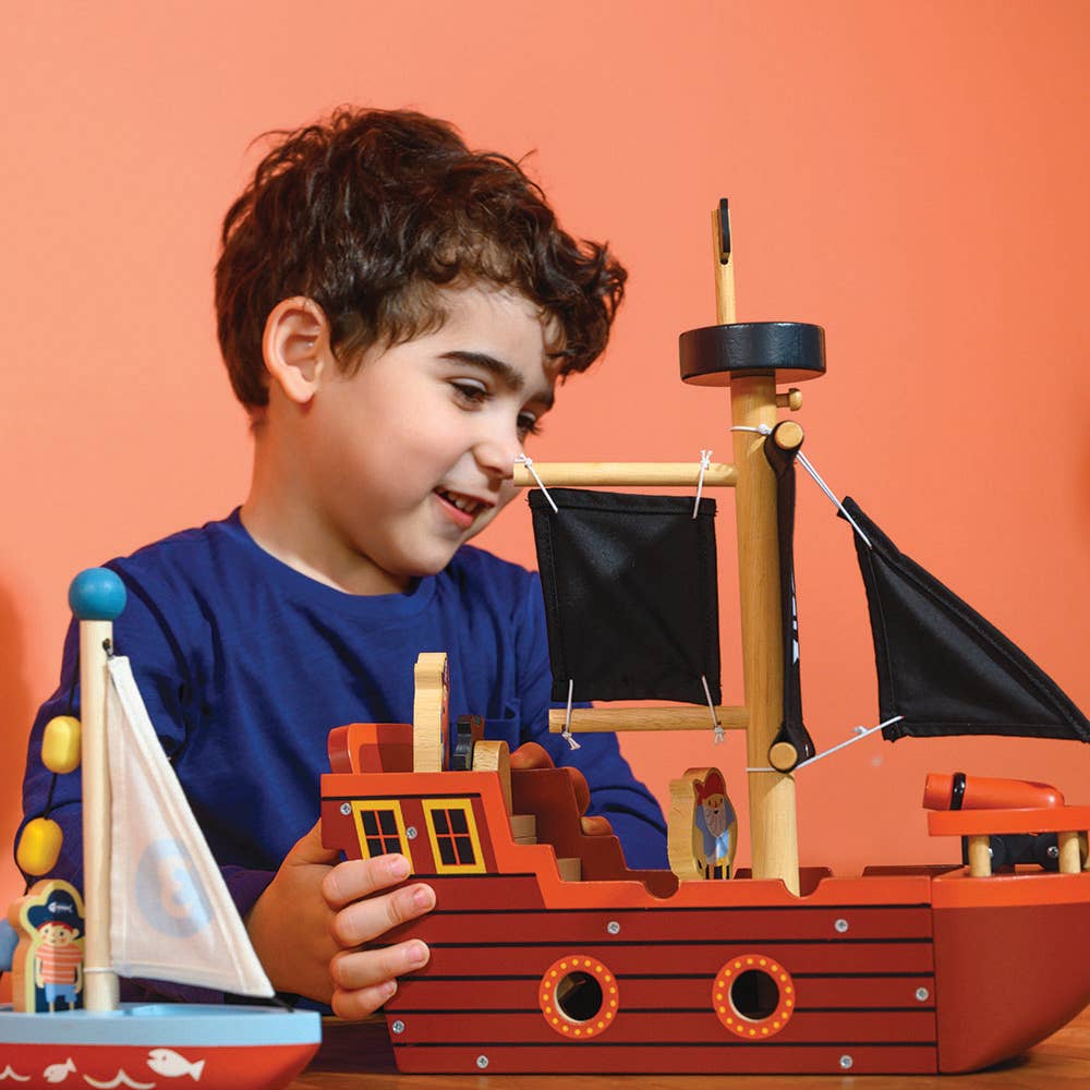 ThreadBear Design UK/EU - Wholesale Wood Toy - Kids - Mentari Fishbones Pirate Ship8