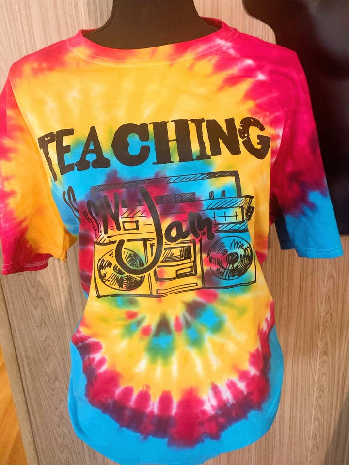Teaching Is My Jam Tie Dye Tee for wholesale by Kayd-designz