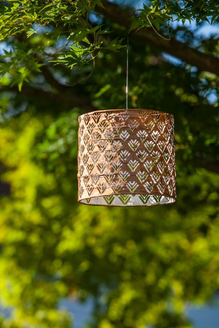 Allsop Home & Garden - Wholesale Outdoor/Lawn Light - Stella Chevron Drum 7" Solar Lantern - Copper3