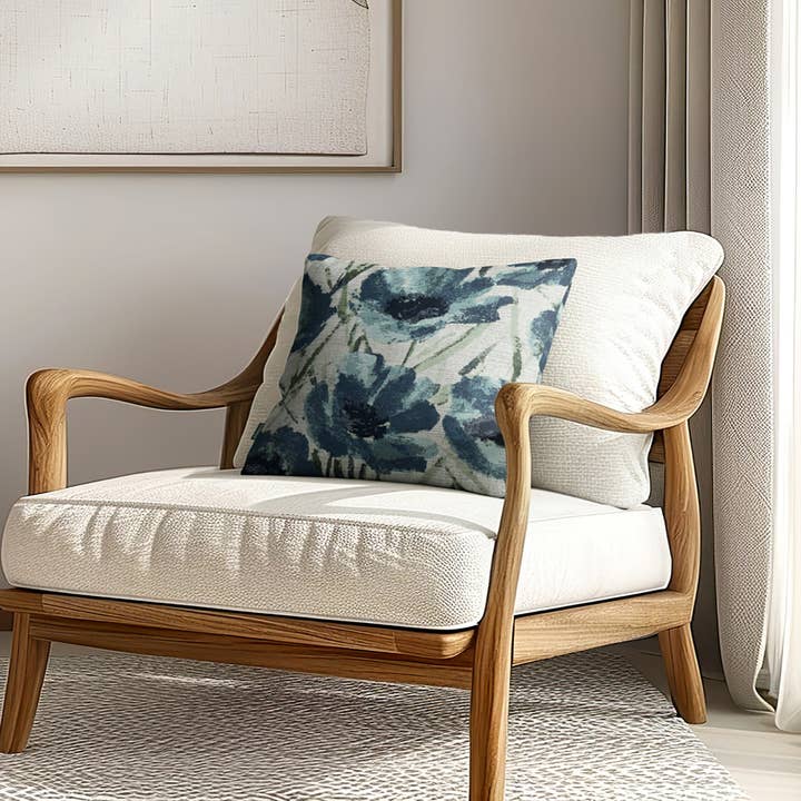 Coussinyet - Wholesale Throw/Decorative Pillow - Giverny Floral Pillow Blue1